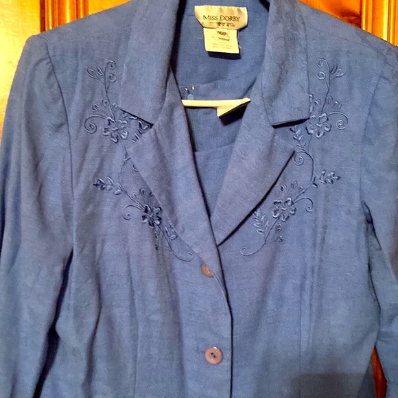 Size 10P 2 piece Dress & Over Jacket Women’s MISS DORBY - Picture 2 of 8